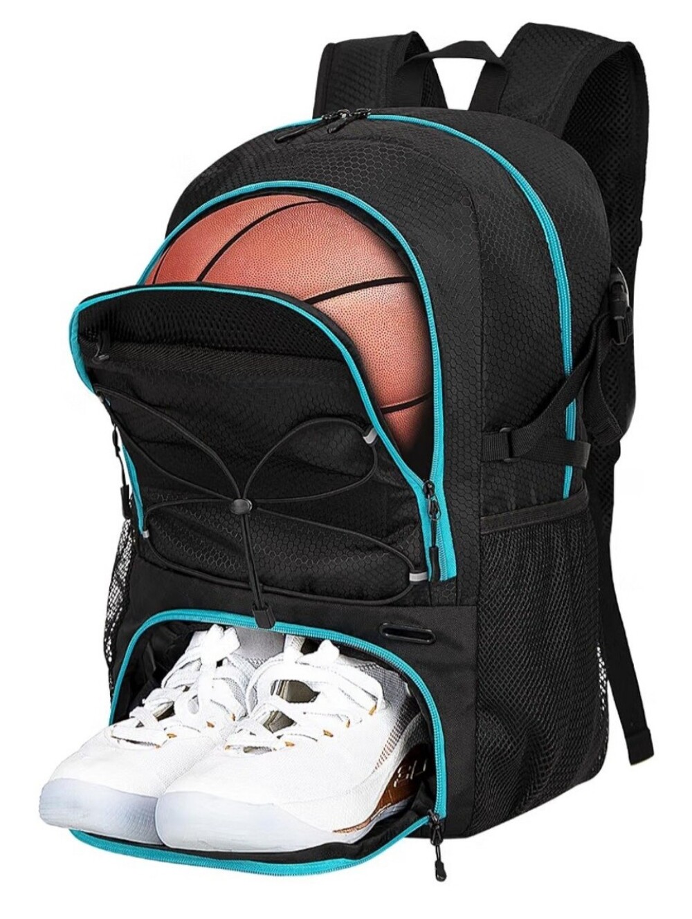 Amazon 30L Sports Backpack with Ball Compartment & Ventilated Black Sports Bag